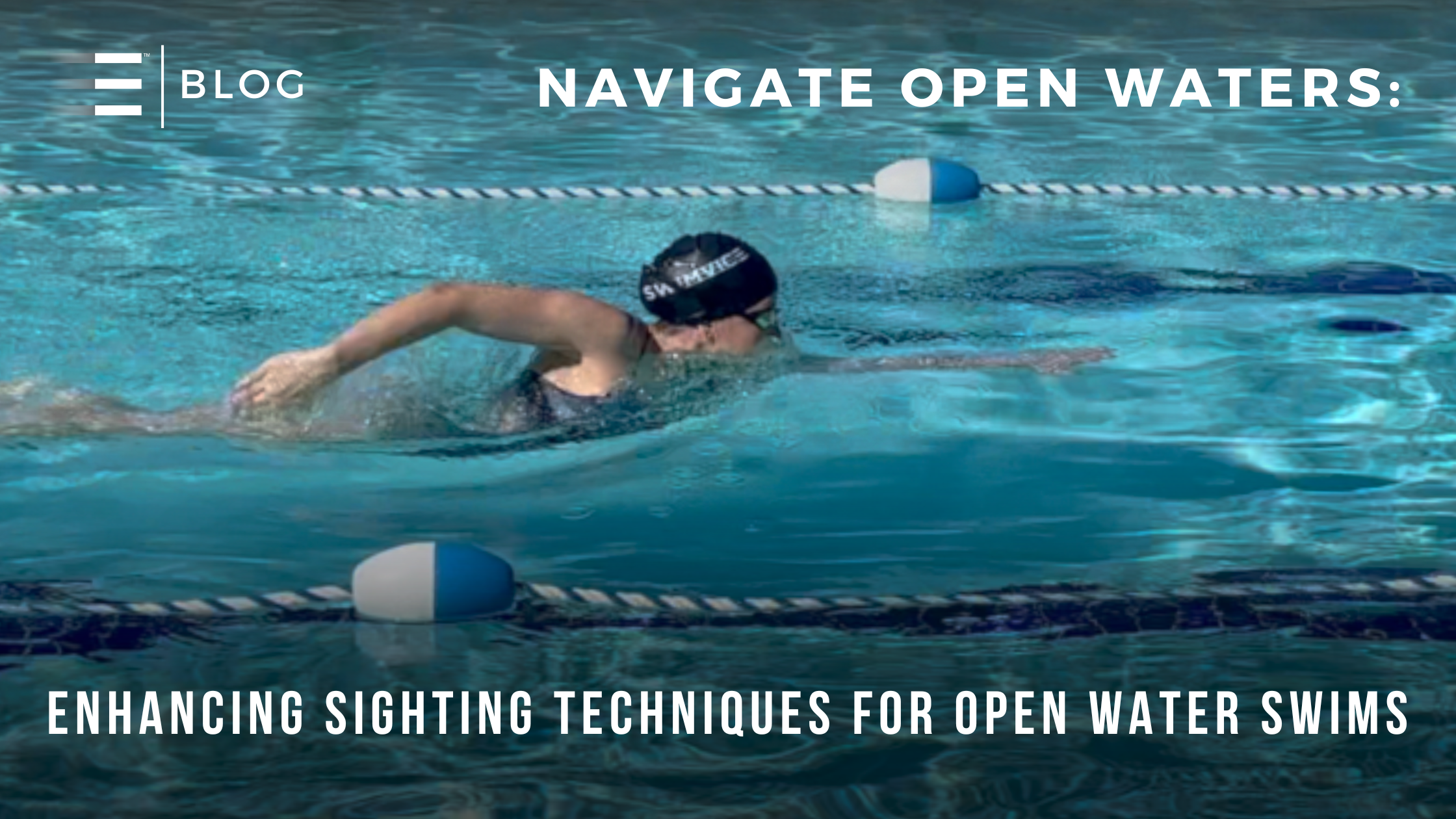 Coach Mandy demonstrating sighting techniques for open water swims